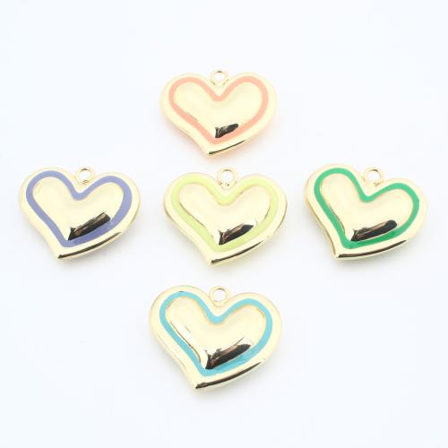 Messing Herz Anhänger, plattiert, DIY & Emaille, keine, verkauft von PC