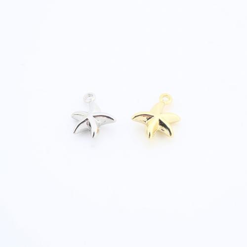 Messing Schmuck Anhänger, Seestern, plattiert, DIY, keine, frei von Nickel, Blei & Kadmium, 15x12x5mm, verkauft von PC