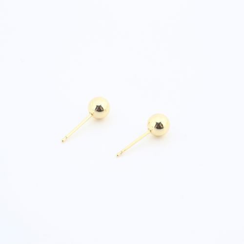 Brass Stud Earring, plated, fashion jewelry, golden, nickel, lead & cadmium free, 17x6x6mm, Sold By PC