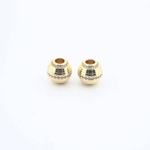 Perles cubes en laiton zircon Micro Pave, Placage, DIY & pavé de micro zircon, doré, protéger l'environnement, sans nickel, plomb et cadmium, 10x11x11mm, Vendu par PC