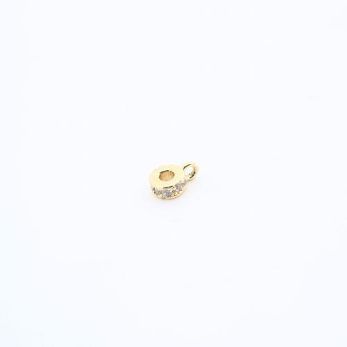 Cubic Zirconia Micro Pave Brass Pendant, plated, DIY & micro pave cubic zirconia, golden, nickel, lead & cadmium free, 8x6x3mm, Sold By PC