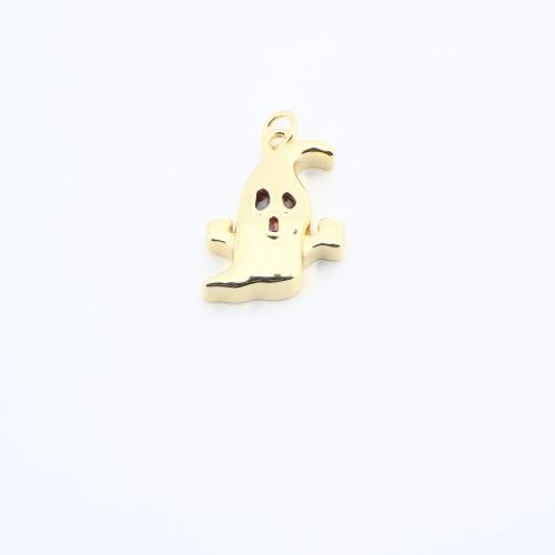 Cubic Zirconia Micro Pave Brass Pendant, Ghost, plated, DIY & micro pave cubic zirconia, more colors for choice, nickel, lead & cadmium free, 21x15x5mm, Sold By PC