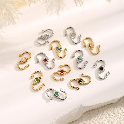 Fermoir bijoux en acier inoxydable, Acier inoxydable 304, avec Pierre naturelle, Placage, DIY, plus de couleurs à choisir, 100PC/sac, Vendu par sac