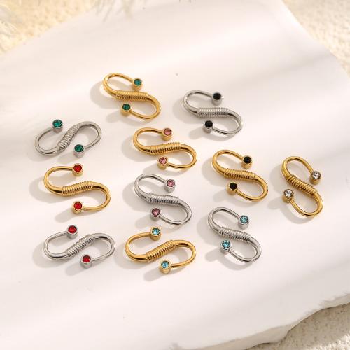 Fermoir bijoux en acier inoxydable, Acier inoxydable 304, Placage, DIY & avec strass, plus de couleurs à choisir, 100PC/sac, Vendu par sac