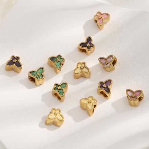 Acryl Schmuck Perlen, 304 Edelstahl, mit Acryl, Schmetterling, plattiert, DIY, keine, 10PCs/Tasche, verkauft von Tasche