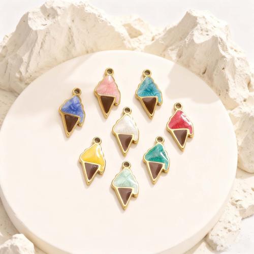 Stainless Steel Pendants, 304 Stainless Steel, Ice Cream, plated, DIY & enamel, more colors for choice, 10PCs/Bag, Sold By Bag