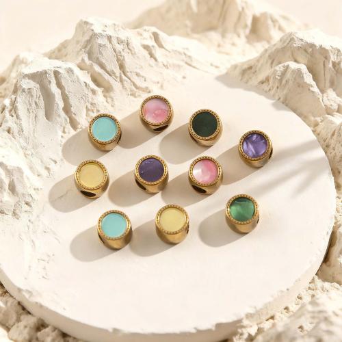 Acryl Schmuck Perlen, 304 Edelstahl, mit Acryl, plattiert, DIY, keine, 10PCs/Tasche, verkauft von Tasche