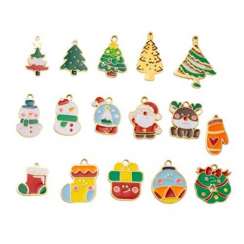 Colgantes de Acero Inoxidable, acero inoxidable 304, chapado, Diseño de Navidad & Bricolaje & esmalte, más colores para la opción, 10PCs/Bolsa, Vendido por Bolsa