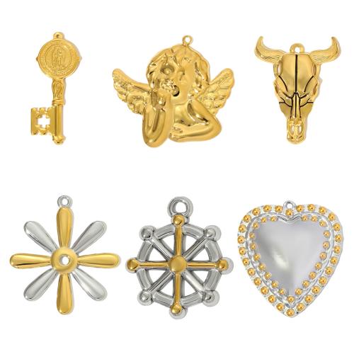 Stainless Steel Pendants, 304 Stainless Steel, plated, DIY, more colors for choice, 3PCs/Bag, Sold By Bag