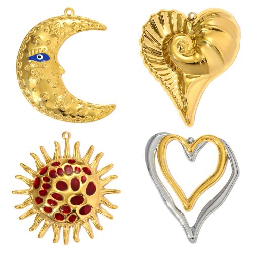 Stainless Steel Pendants, 304 Stainless Steel, plated, DIY & enamel, more colors for choice, 3PCs/Bag, Sold By Bag