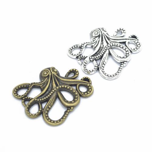 Pendentifs animaux en alliage de zinc, Poulpe, Placage, DIY, plus de couleurs à choisir, 43x35mm, Vendu par PC