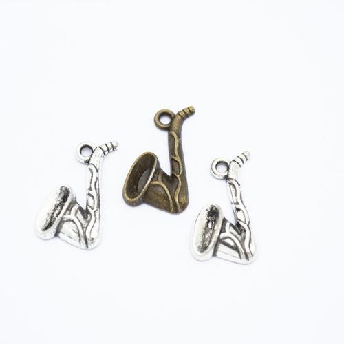 Instrument de musique en forme de pendentifs en alliage de Zinc, instruments de musique, Placage, DIY, plus de couleurs à choisir, 20x10mm, Vendu par PC