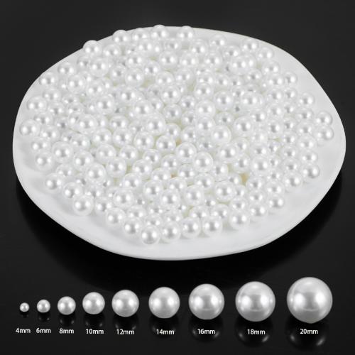 Perles en plastique, perle de plastique, Rond, goutté d'époxy, DIY & normes différentes pour le choix & aucun trou, blanc, Vendu par sac