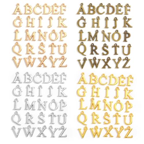 Pendentif alphabet en zinc, alliage de zinc, Lettre d’alphabet, Placage, DIY & styles différents pour le choix, plus de couleurs à choisir, 15x10mm, Vendu par PC
