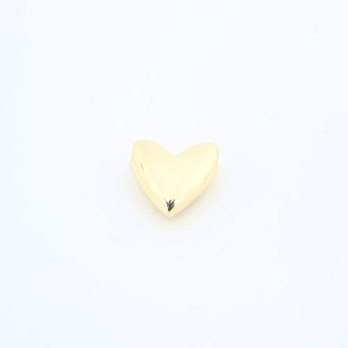 Brass Jewelry Beads, Heart, plated, DIY, golden, nickel, lead & cadmium free, 15x15x6mm, Sold By PC