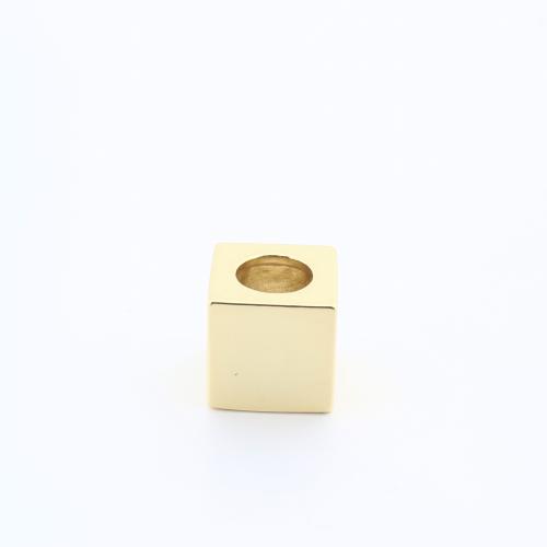 Brass Jewelry Beads, Square, plated, DIY, golden, nickel, lead & cadmium free, 14x14x14mm, Sold By PC