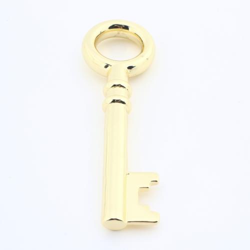 Brass Jewelry Pendants, Key, plated, DIY, golden, nickel, lead & cadmium free, 97x19x8mm, Sold By PC