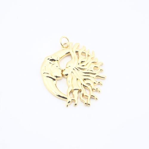 Messing Schmuck Anhänger, plattiert, DIY, Goldfarbe, frei von Nickel, Blei & Kadmium, 30x25x2mm, verkauft von PC