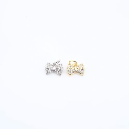 Befestigter Zirkonia Messing Anhänger, Schmetterling, plattiert, DIY & Micro pave Zirkonia, keine, frei von Nickel, Blei & Kadmium, 6x9x2mm, verkauft von PC