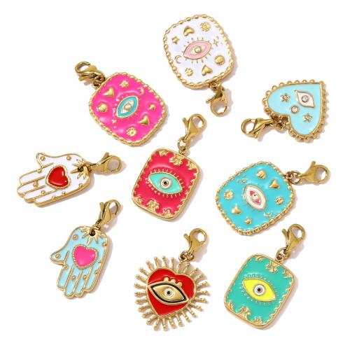 Edelstahl Schmuck Anhänger, 304 Edelstahl, plattiert, DIY & Emaille & mit Strass, keine, 3PCs/Tasche, verkauft von Tasche