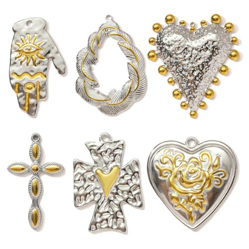 Edelstahl Schmuck Anhänger, 304 Edelstahl, plattiert, DIY, keine, 3PCs/Tasche, verkauft von Tasche