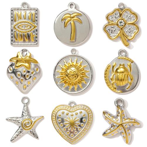 Edelstahl Schmuck Anhänger, 304 Edelstahl, plattiert, DIY & mit Strass, keine, 3PCs/Tasche, verkauft von Tasche