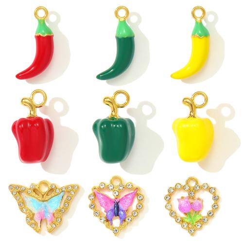 Edelstahl Schmuck Anhänger, 304 Edelstahl, mit Harz, plattiert, DIY & Emaille & mit Strass, keine, 3PCs/Tasche, verkauft von Tasche