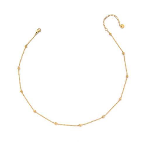 Stainless Steel Chain Necklace, 304 Stainless Steel, gold color plated, fashion jewelry, golden, Sold By PC