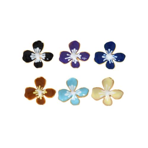 Enamel Stainless Steel Finger Ring, 304 Stainless Steel, Flower, gold color plated, fashion jewelry, more colors for choice, Sold By PC