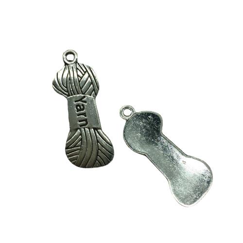 Pendentifs en alliage de zinc, Plaqué de couleur d'argent, DIY, 9x20mm, 100PC/sac, Vendu par sac