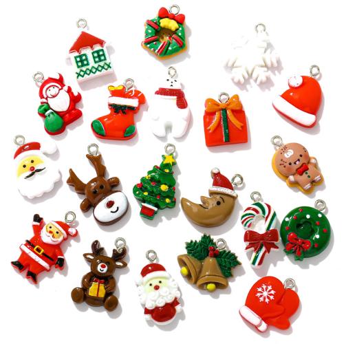 Pendentifs Noël en alliage de zinc, résine, Conception de Noël & DIY & styles différents pour le choix, Vendu par PC