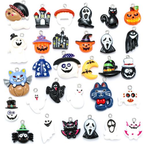 Fashion Halloween Pendant, Resin, epoxy gel, Halloween Design & DIY & different styles for choice, 10PCs/Bag, Sold By Bag