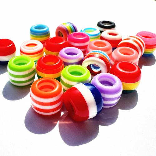 Striped Resin Beads, DIY, Random Color, 10x12mm, Sold By PC