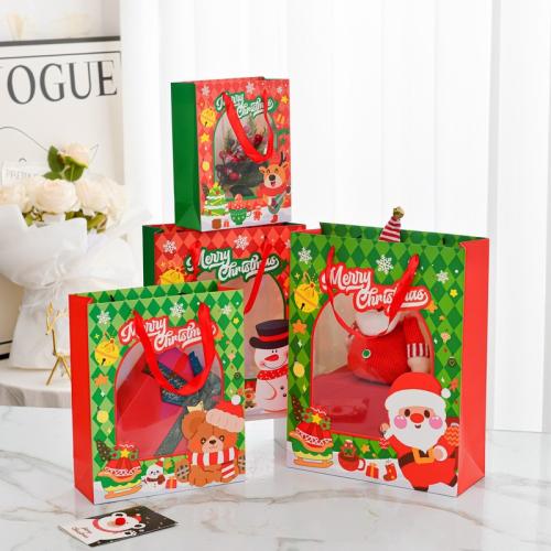 Christmas Gift Bag, Cardboard, printing, Christmas Design & different size for choice, more colors for choice, Sold By PC