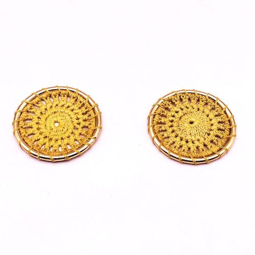 Pendentifs en alliage de zinc, avec tissu, Attrapeur de rêves, Placage, DIY, plus de couleurs à choisir, 30mm, 200PC/sac, Vendu par sac