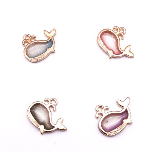 Tibetan Style émail Pendants, alliage de zinc, Baleine, Placage, DIY, plus de couleurs à choisir, 20x16mm, 10PC/sac, Vendu par sac