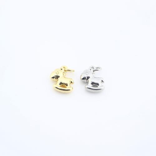 Brass Jewelry Pendants, rocking horse, plated, DIY, more colors for choice, 11x9x4mm, Sold By PC