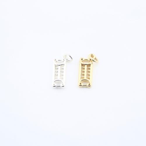 Brass Jewelry Pendants, Abacus, plated, DIY, more colors for choice, 16x6x3mm, Sold By PC