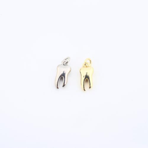 Brass Jewelry Pendants, Tooth, plated, DIY, more colors for choice, 12x6x4mm, Sold By PC