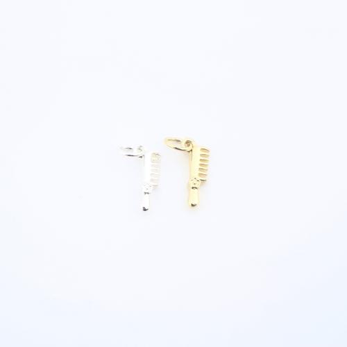 Messing Schmuck Anhänger, Kamm, plattiert, DIY, keine, 13x5x2mm, verkauft von PC