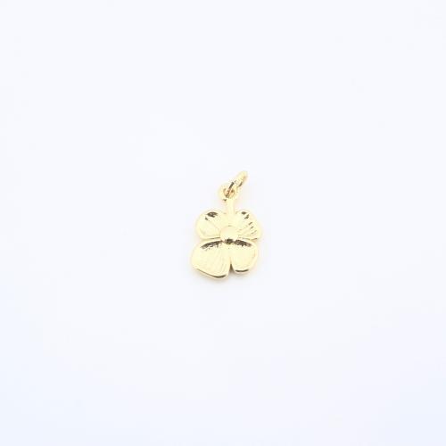 Messing Schmuck Anhänger, Blume, plattiert, DIY, goldfarben, 13x8x1mm, verkauft von PC