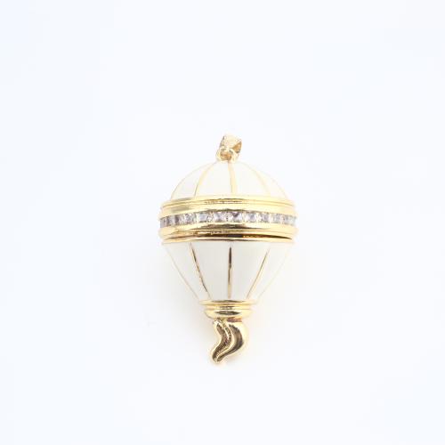 Cubique Pendentif en laiton zircon pavent, Placage, DIY & pavé de micro zircon & émail, plus de couleurs à choisir, 35x23x23mm, Vendu par PC