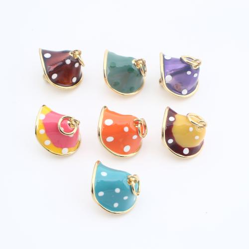 Messing Schmuck Anhänger, Pilz, plattiert, DIY & Emaille, keine, 14x15x10mm, verkauft von PC