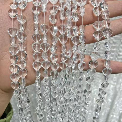 Natural Clear Quartz Beads, Heart, DIY, clear, 10mm, Sold Per 38 cm Strand