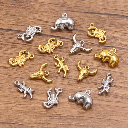 Tibetan Style Animal Pendants, 304 Stainless Steel, plated, DIY, more colors for choice, 10PCs/Bag, Sold By Bag