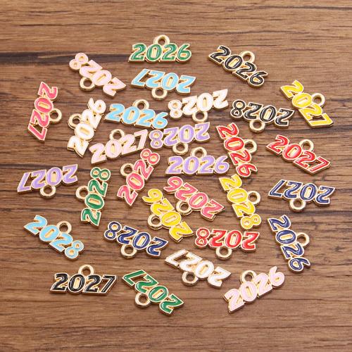 Tibetan Style émail Pendants, alliage de zinc, Lettre d’alphabet, Placage, DIY, plus de couleurs à choisir, 100/sac, Vendu par sac