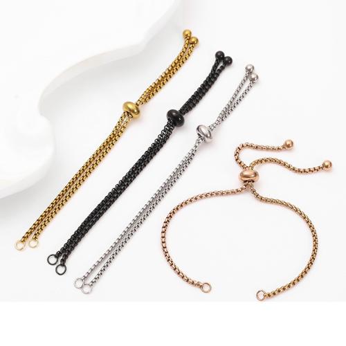 Stainless Steel Bracelet Finding, 304 Stainless Steel, Vacuum Ion Plating, Unisex & adjustable, more colors for choice, 110x1.80mm, Sold By PC