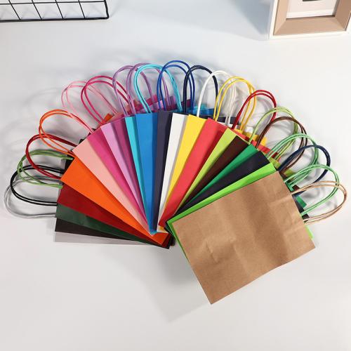 Kraft Gift Bag, printing, more colors for choice, 150x80x210mm, Sold By PC