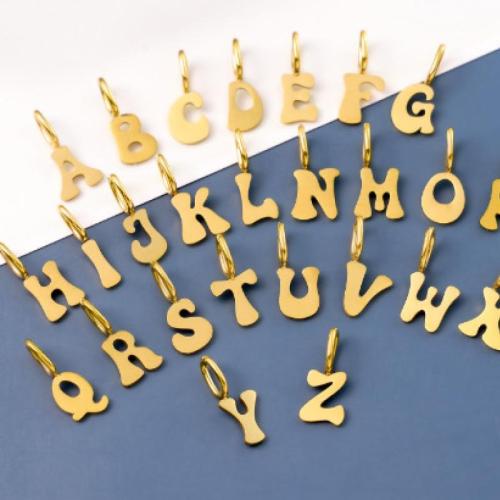 Edelstahl Brief Anhänger, 304 Edelstahl, Alphabet-Buchstabe, plattiert, DIY & verschiedene Stile für Wahl, verkauft von PC
