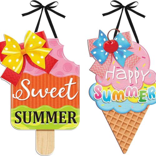 Hanging Ornaments, Wood, Ice Cream, different styles for choice, 2PCs/Set, Sold By Set